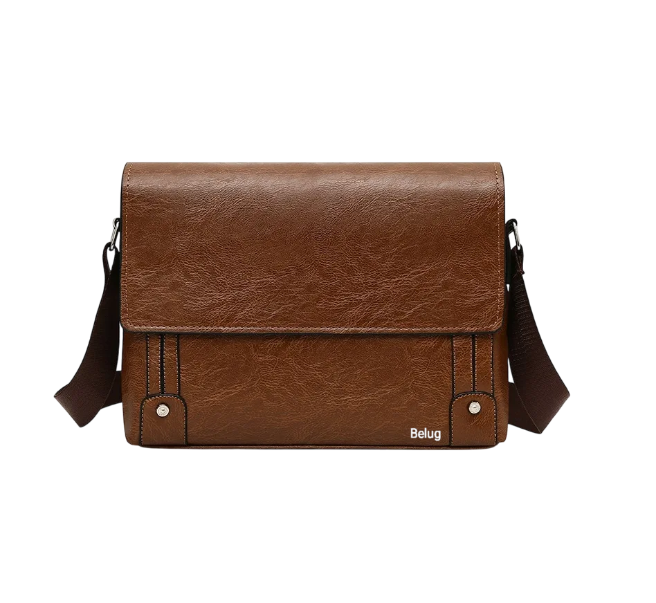 Foto 2 pulgar | Bolso De Hombro Bandolera De Cuero Para Hombres  Marrón