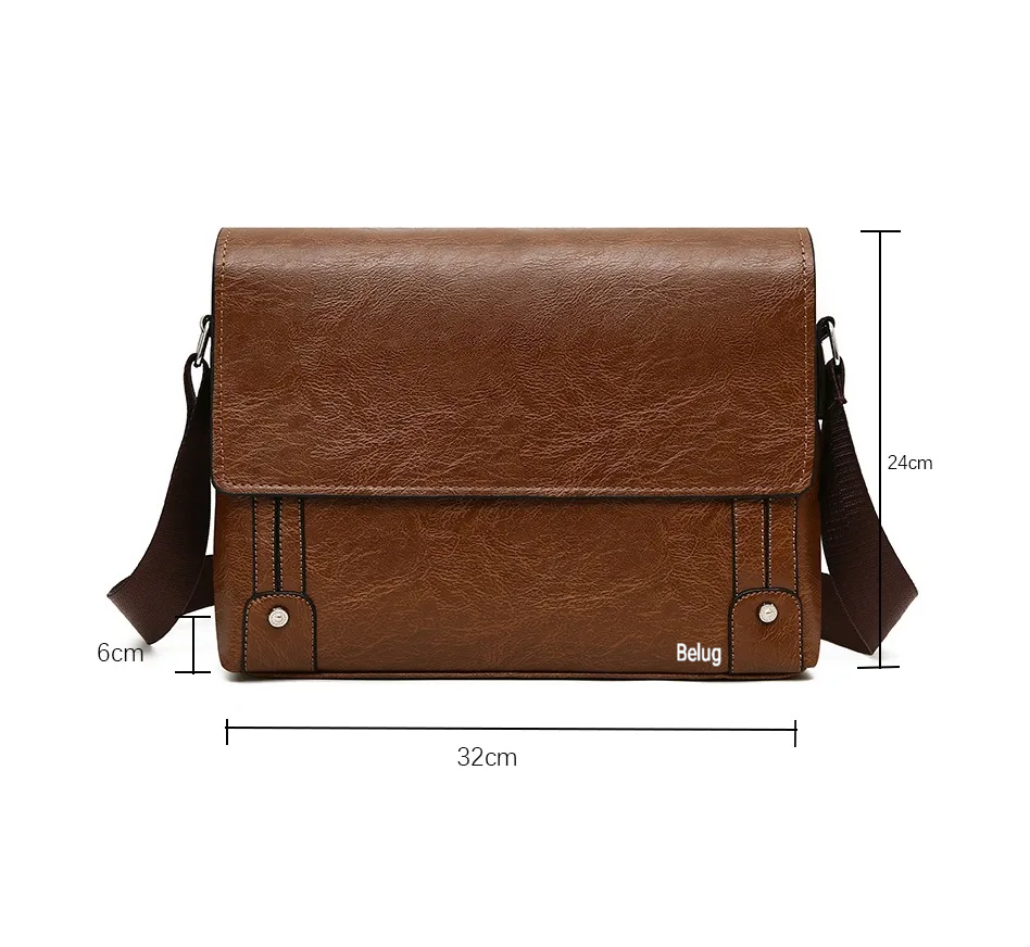 Foto 5 pulgar | Bolso De Hombro Bandolera De Cuero Para Hombres  Marrón