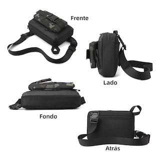 Foto 5 | Bandolera Belug Para Hombre Crossbody Camuflaje Negro