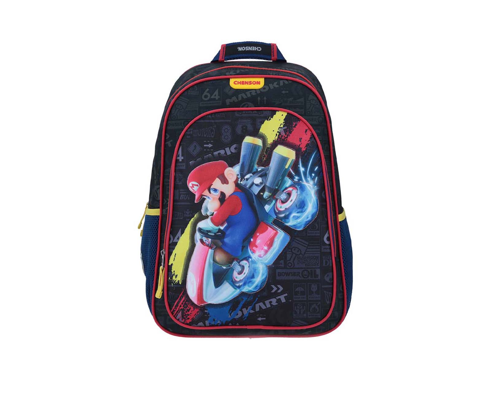 Mochila Grande Chenson Mario Bros Primaria Rioka Negro para Niño