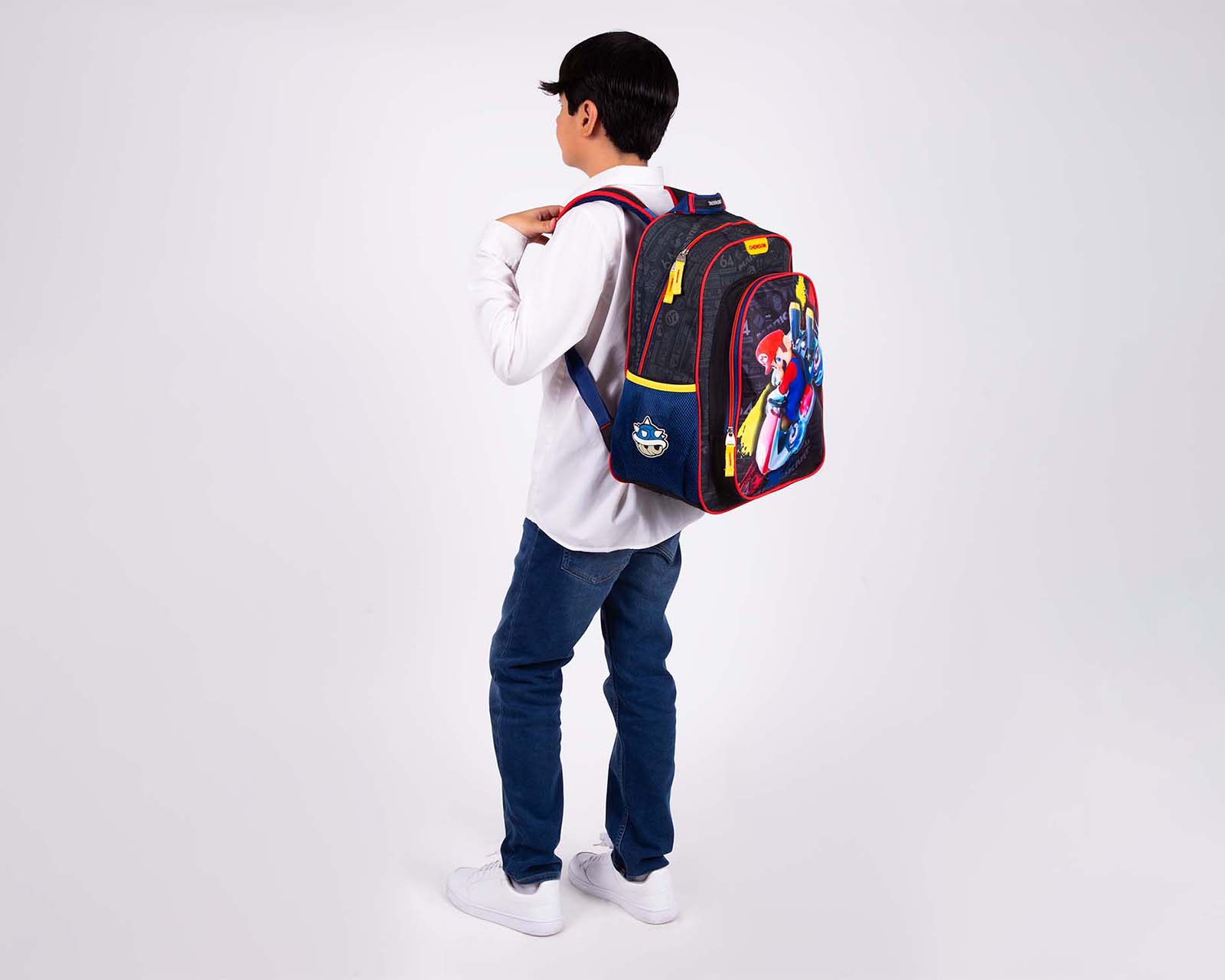 Foto 8 | Mochila Grande Chenson Mario Bros Primaria Rioka Negro para Niño