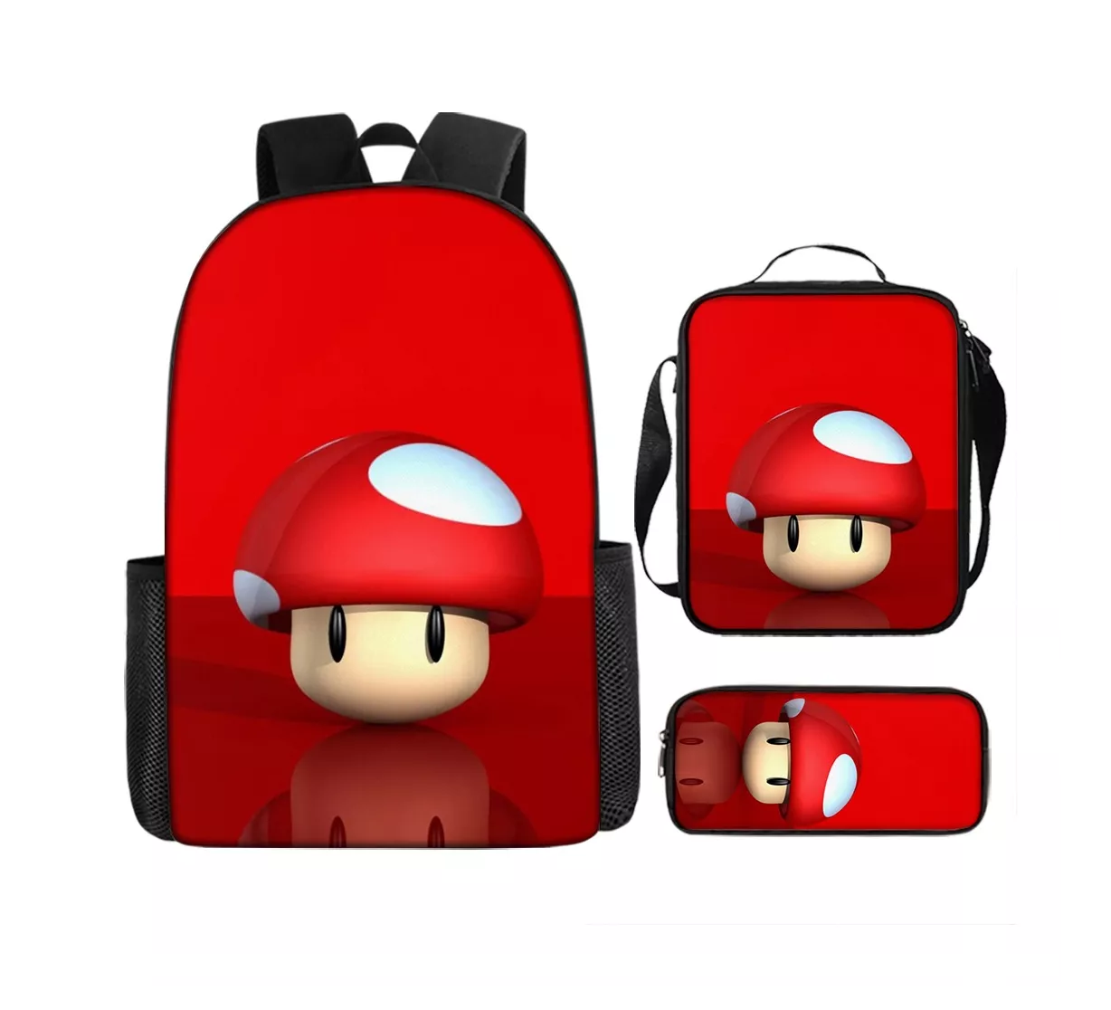 Foto 2 pulgar | Mochila + Lonchera + Lapicera Belug Mario Bros color Rojo 3 Piezas