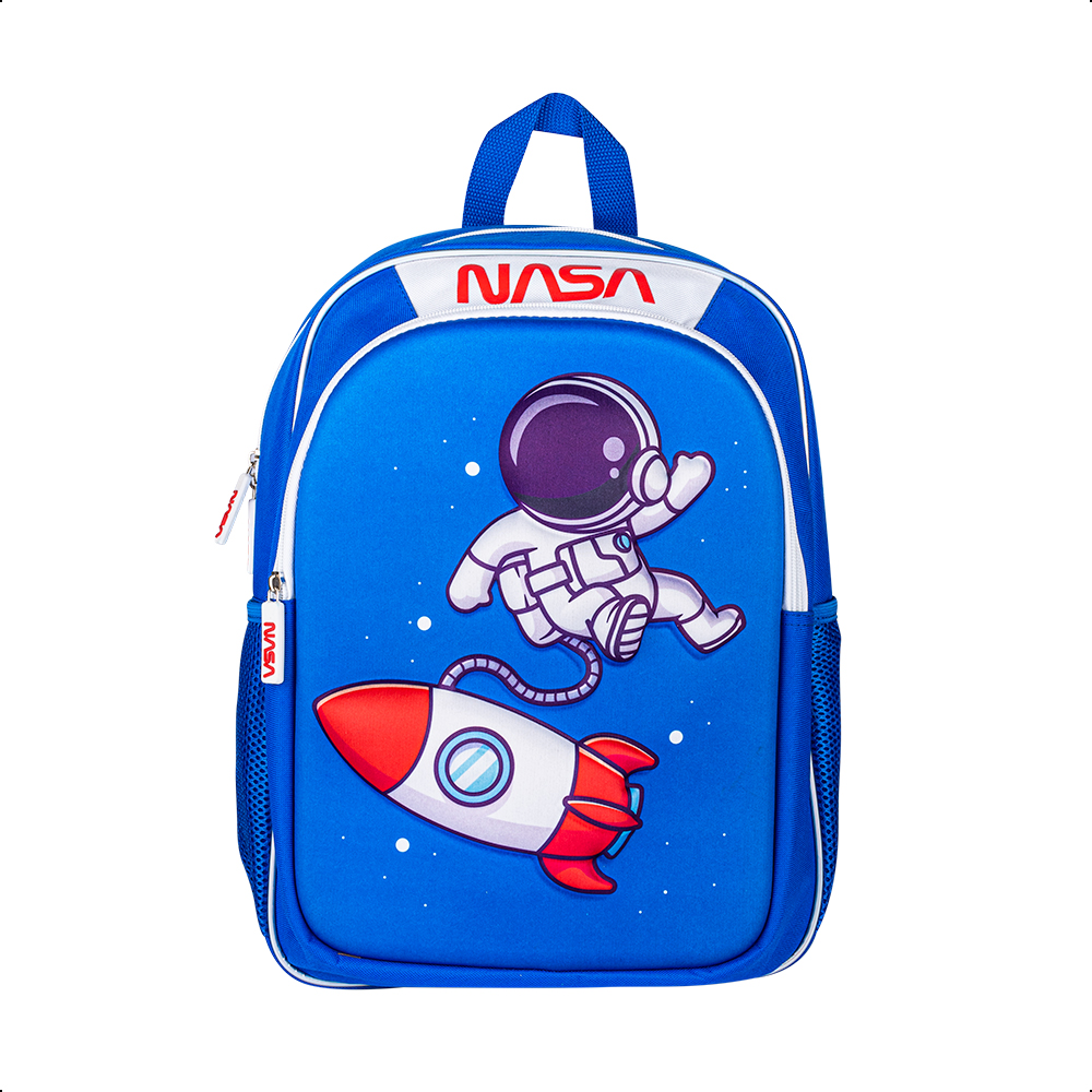 Techzone Mochila Escolar Nasa Con Astronauta 3d, 2 Amplios Compartimentos Y Bolsas Laterales De Malla