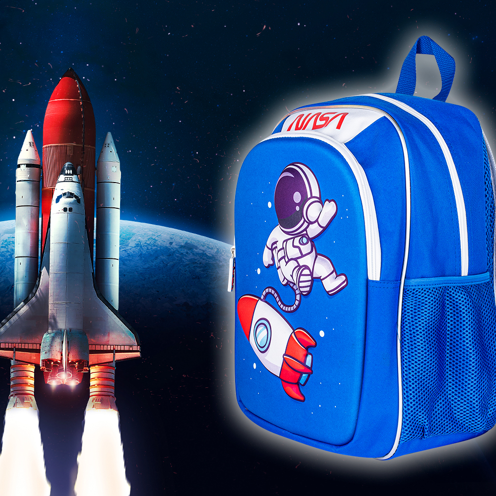 Foto 8 pulgar | Techzone Mochila Escolar Nasa Con Astronauta 3d, 2 Amplios Compartimentos Y Bolsas Laterales De Malla