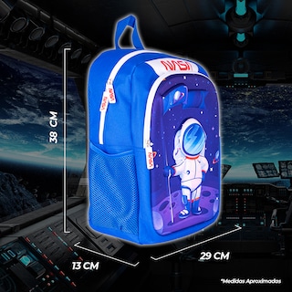 Foto 6 | Techzone Mochila Escolar Nasa Astronauta 3d El Alunizaje, 2 Amplios Compartimentos Y Bolsas Laterales De Malla