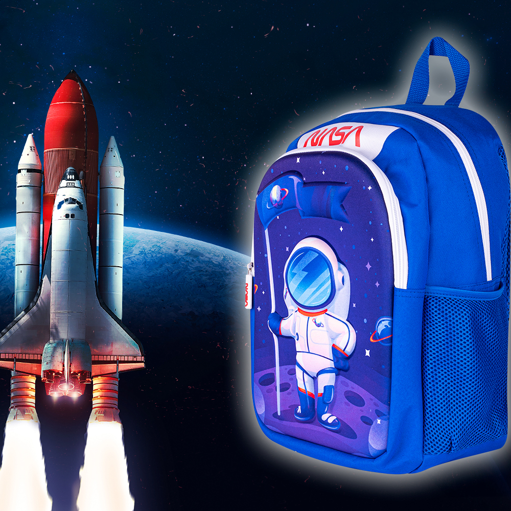 Foto 8 pulgar | Techzone Mochila Escolar Nasa Astronauta 3d El Alunizaje, 2 Amplios Compartimentos Y Bolsas Laterales De Malla