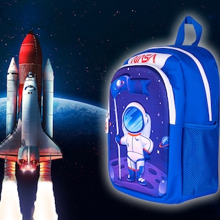 Foto 7 | Techzone Mochila Escolar Nasa Astronauta 3d El Alunizaje, 2 Amplios Compartimentos Y Bolsas Laterales De Malla