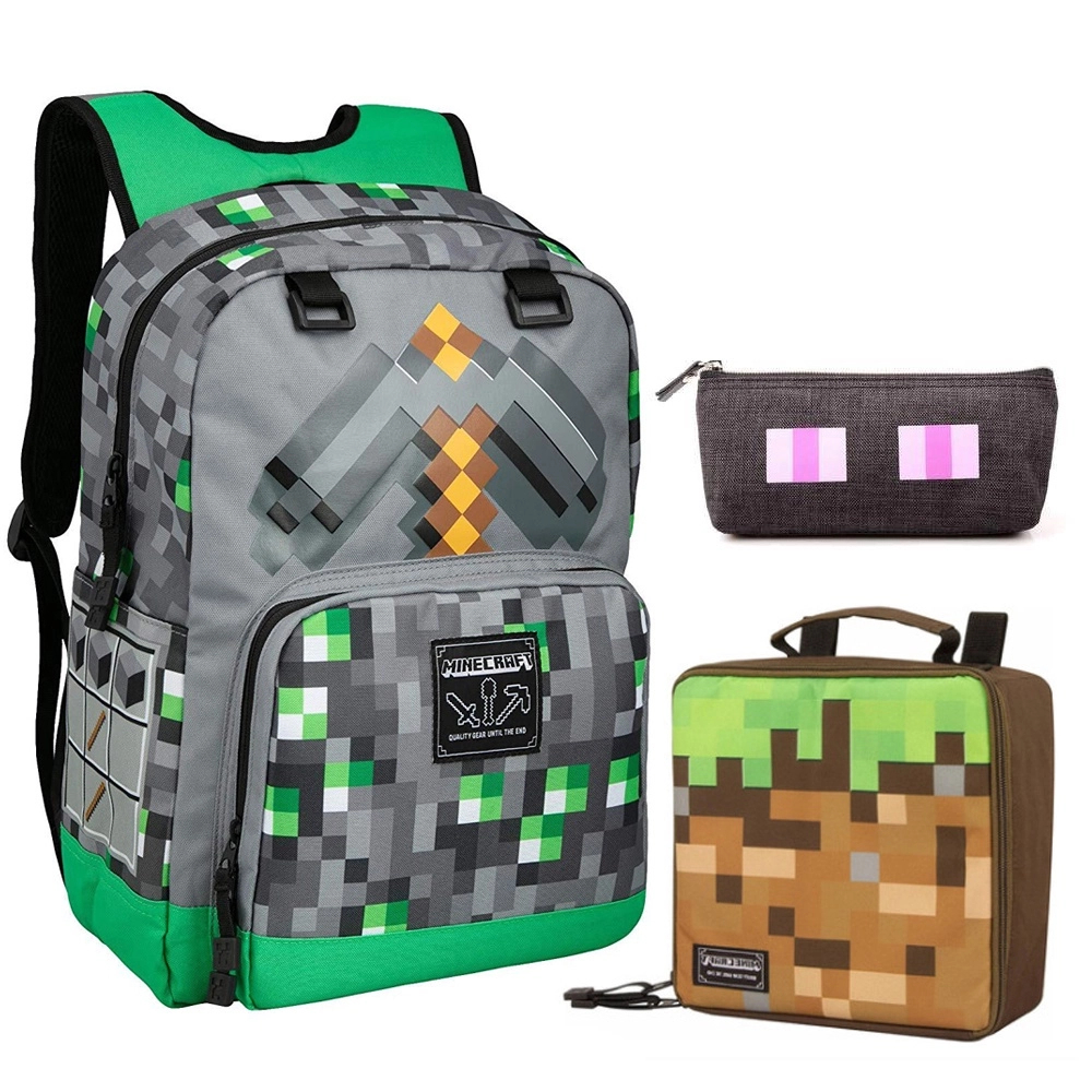 Foto 5 pulgar | Venta Internacional - Mochila + Lapicera + Lonchera  J-one Minecraft Multicolor para Niños 3 Piezas