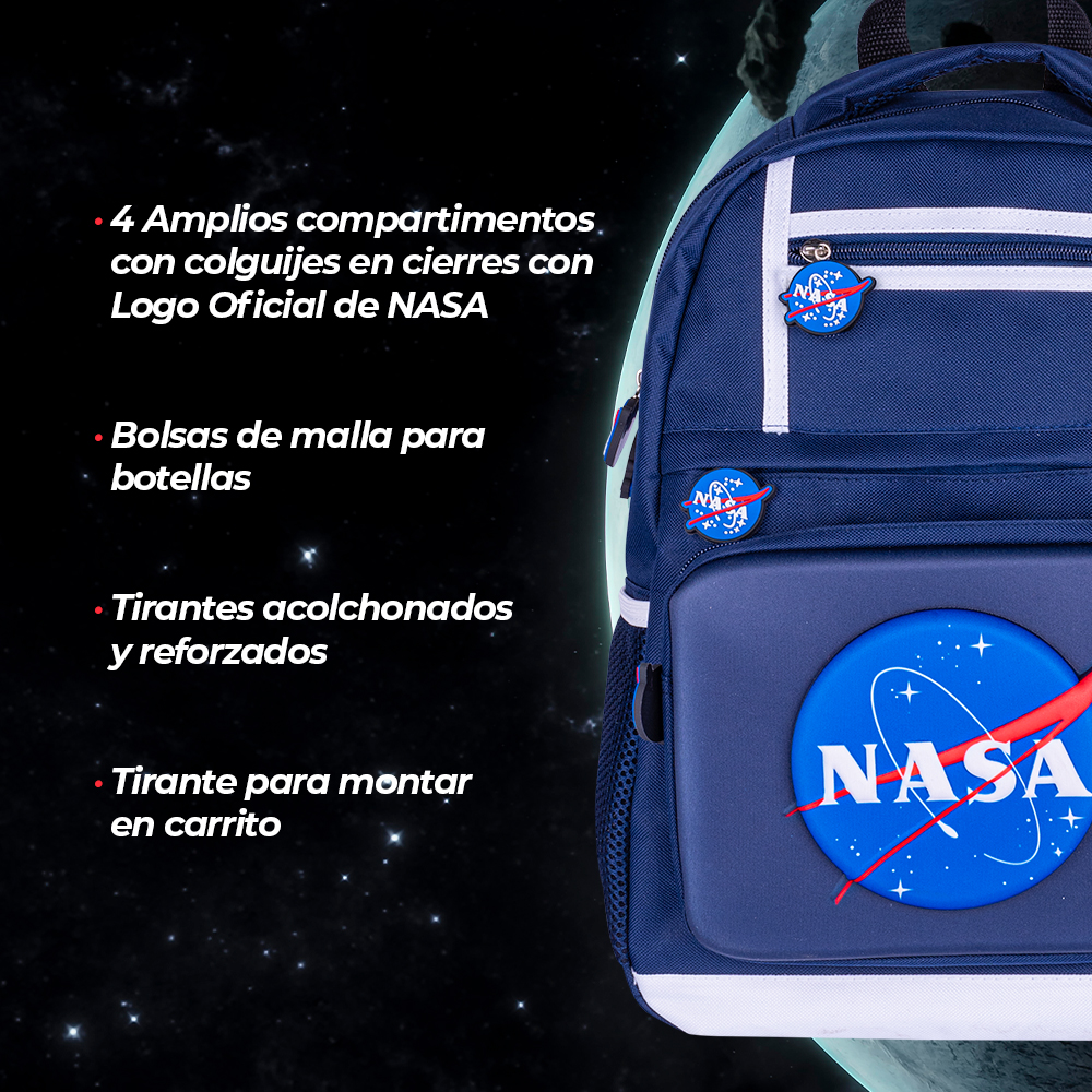 Foto 4 pulgar | Mochila + Lonchera Escolar Nasa NSKIT05 color Azul