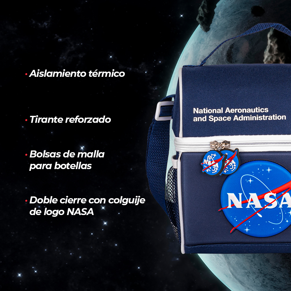 Foto 4 | Mochila + Lonchera Escolar Nasa NSKIT05 color Azul