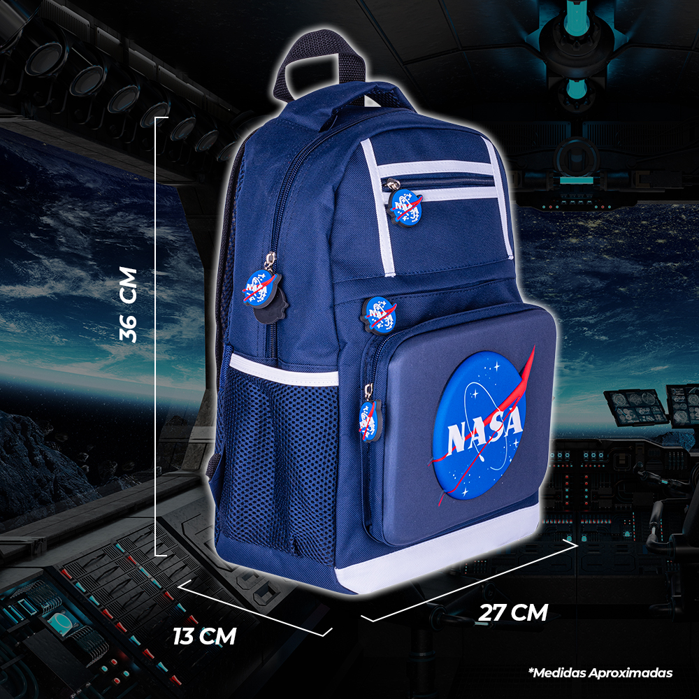 Foto 5 | Mochila + Lonchera Escolar Nasa NSKIT05 color Azul