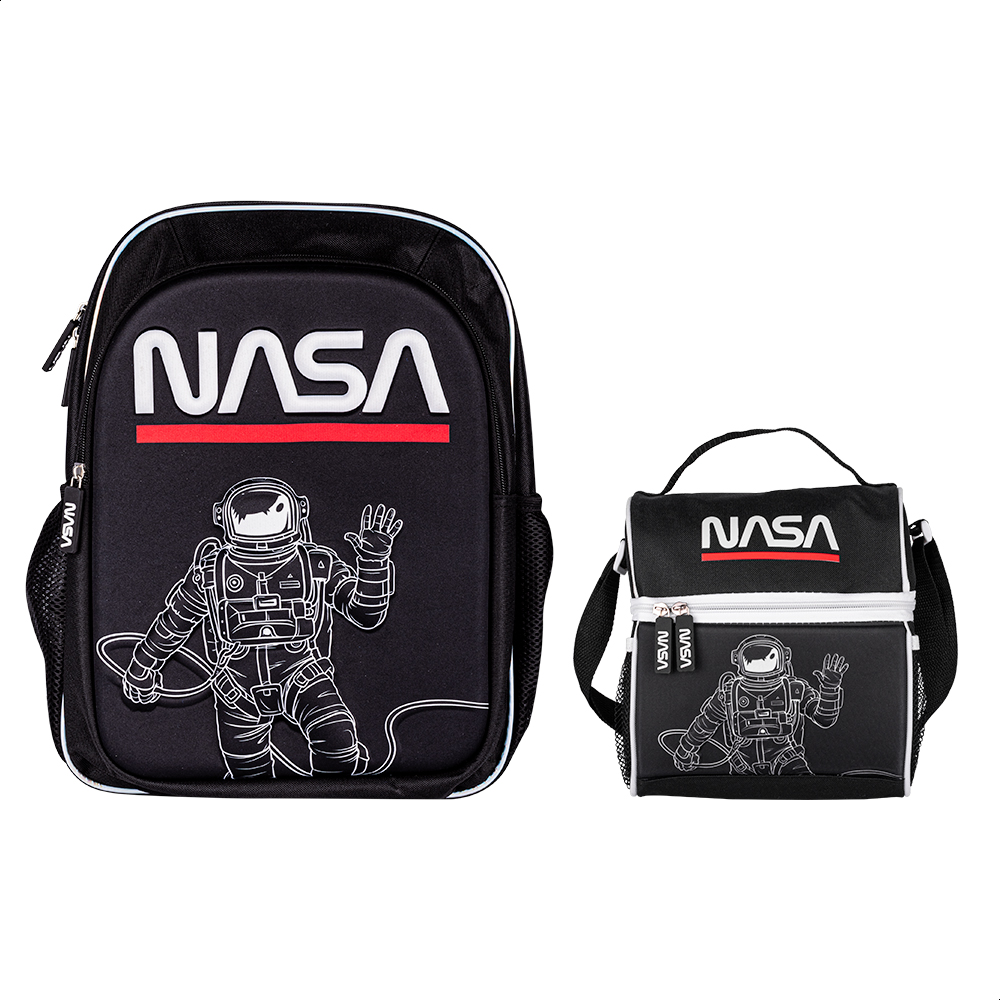 Foto 2 pulgar | Mochila + Lonchera Escolar Nasa NSKIT06 color Negro Diseño de Astronauta