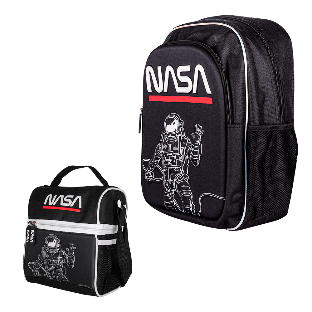 Foto 3 pulgar | Mochila + Lonchera Escolar Nasa NSKIT06 color Negro Diseño de Astronauta