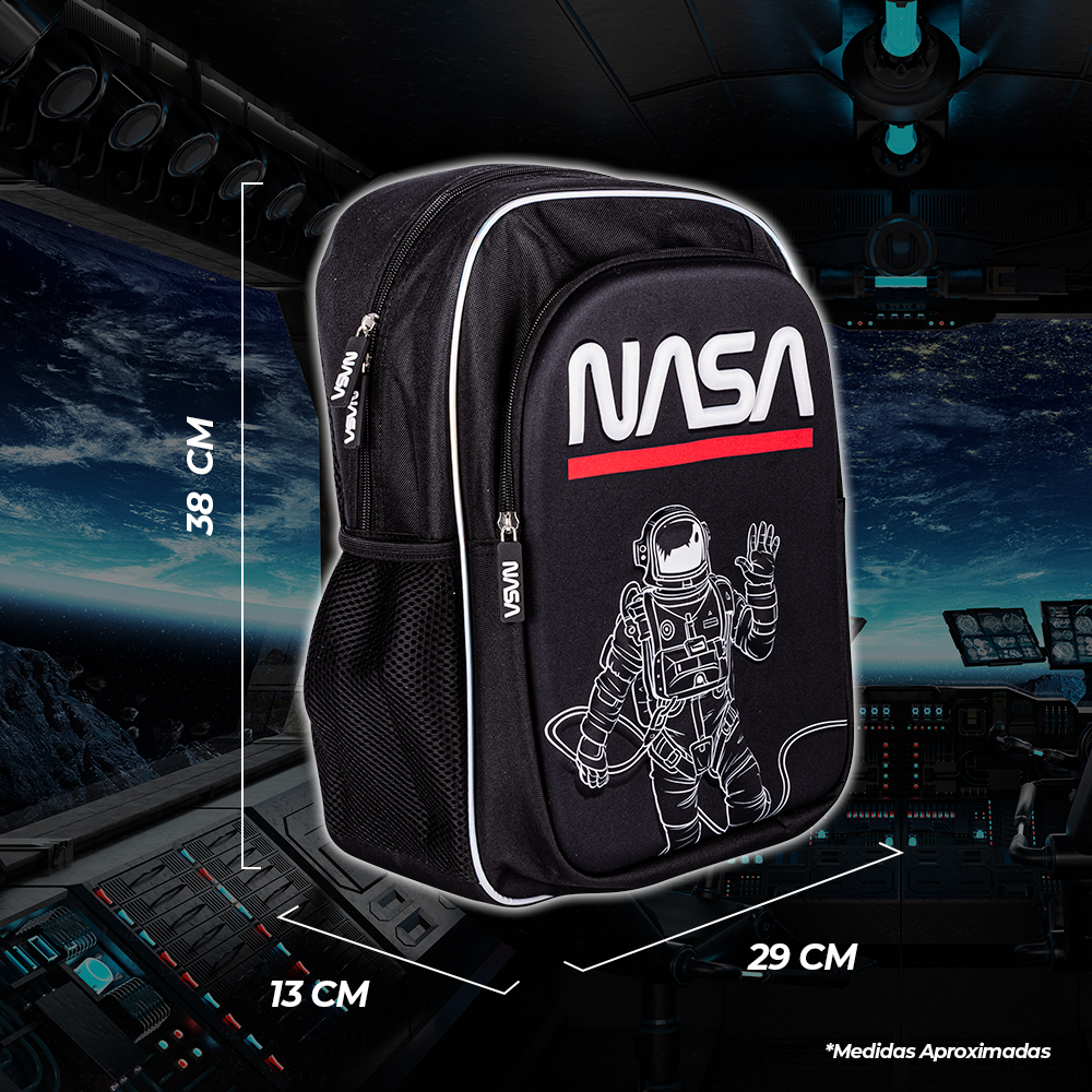 Foto 5 pulgar | Mochila + Lonchera Escolar Nasa NSKIT06 color Negro Diseño de Astronauta