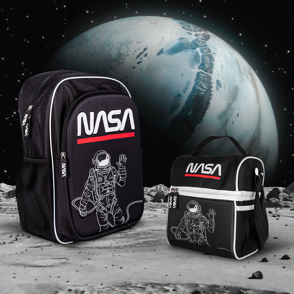 Foto 7 | Mochila + Lonchera Escolar Nasa NSKIT06 color Negro Diseño de Astronauta