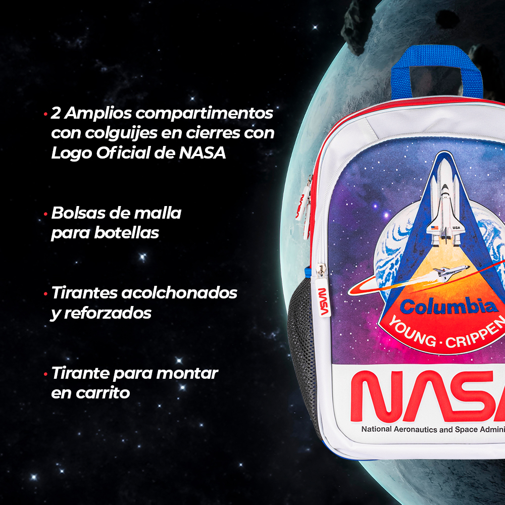 Foto 5 pulgar | Mochila + Lonchera Escolar Nasa NSKIT03 color Blanco Diseño de Astronauta