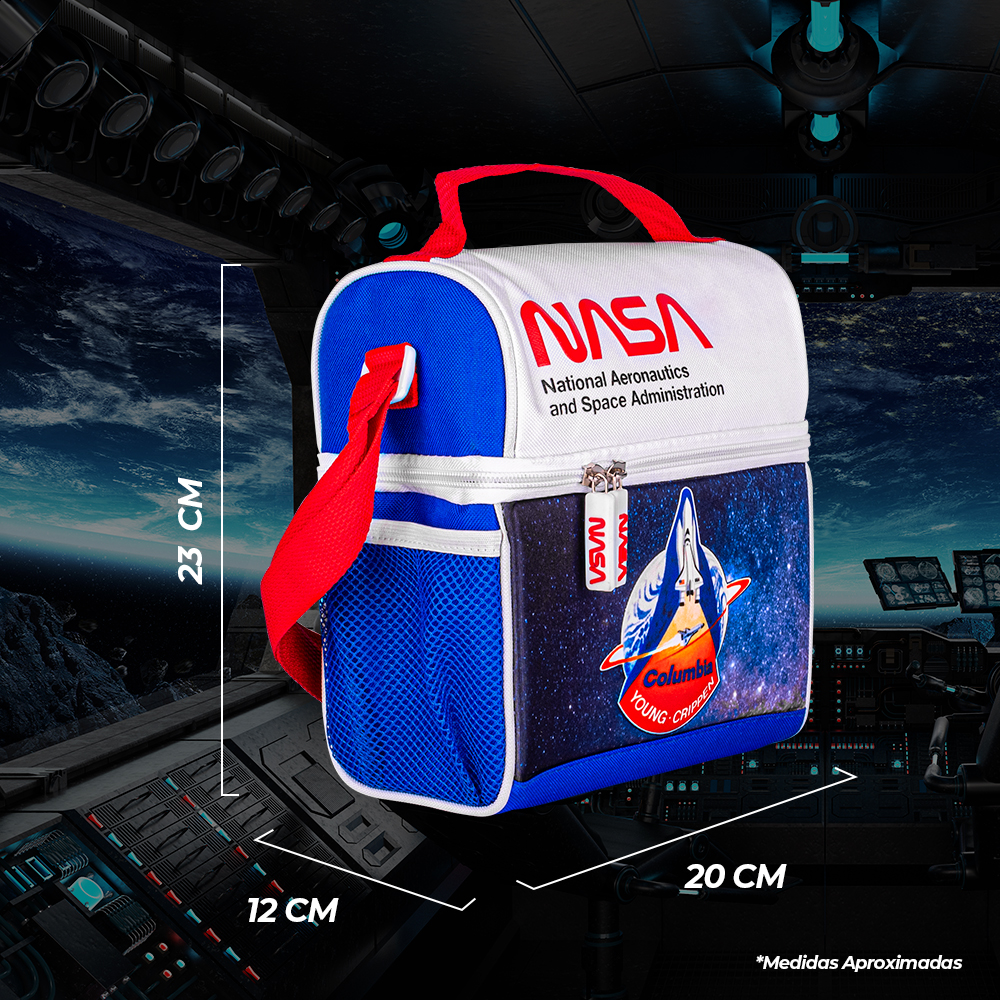 Foto 5 | Mochila + Lonchera Escolar Nasa NSKIT03 color Blanco Diseño de Astronauta