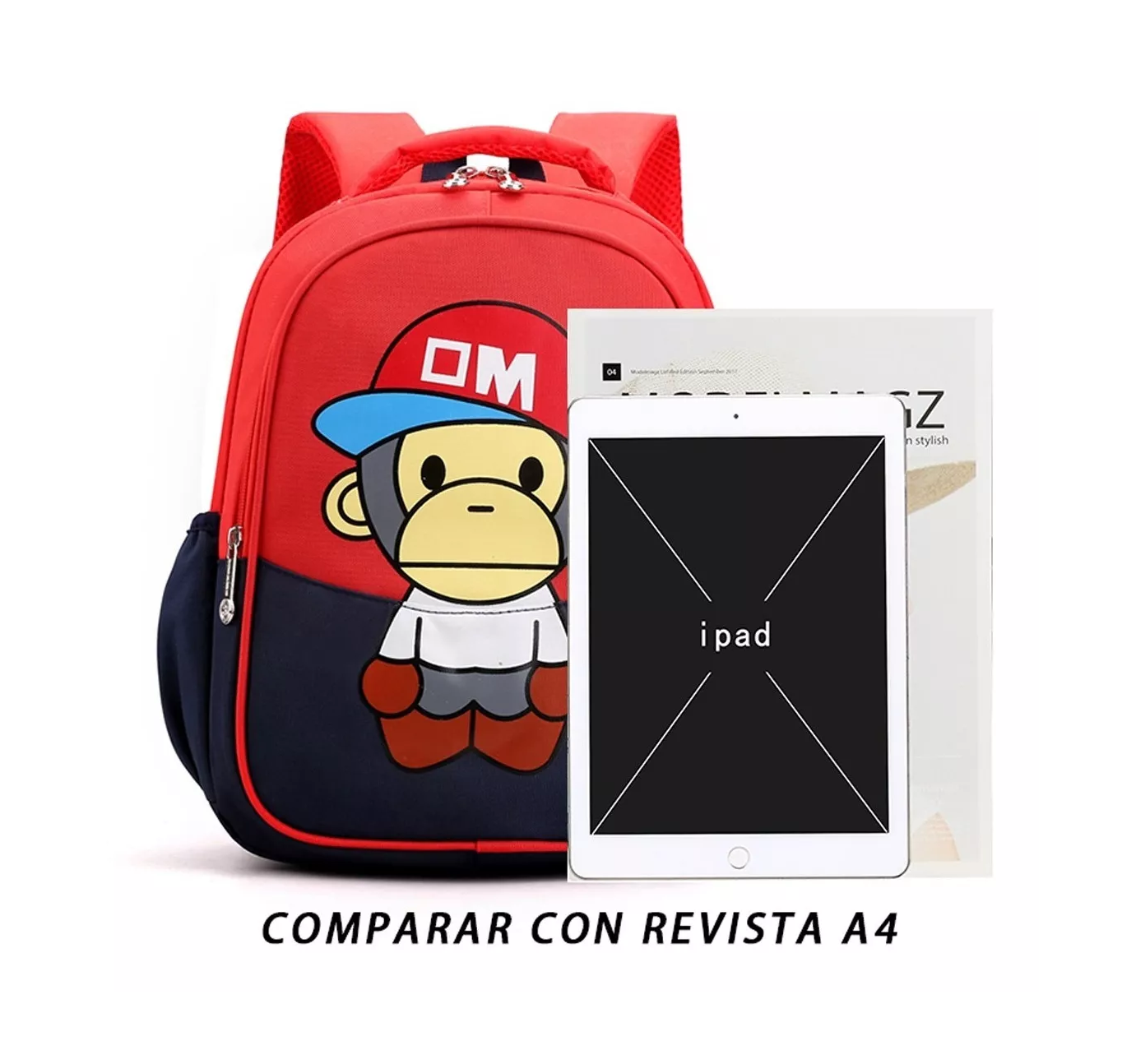 Foto 3 | Mochila Escolar Para Niños Impermeable Para Escuela Primaria Rojo