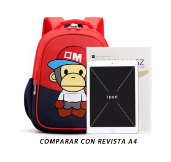 Foto 3 | Mochila Escolar Para Niños Impermeable Para Escuela Primaria Rojo