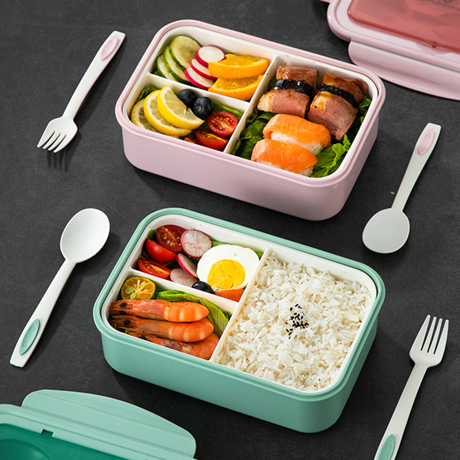 Foto 4 pulgar | Venta Internacional-lonchera De Plástico Apta Para Alimentos Con Cubiertos