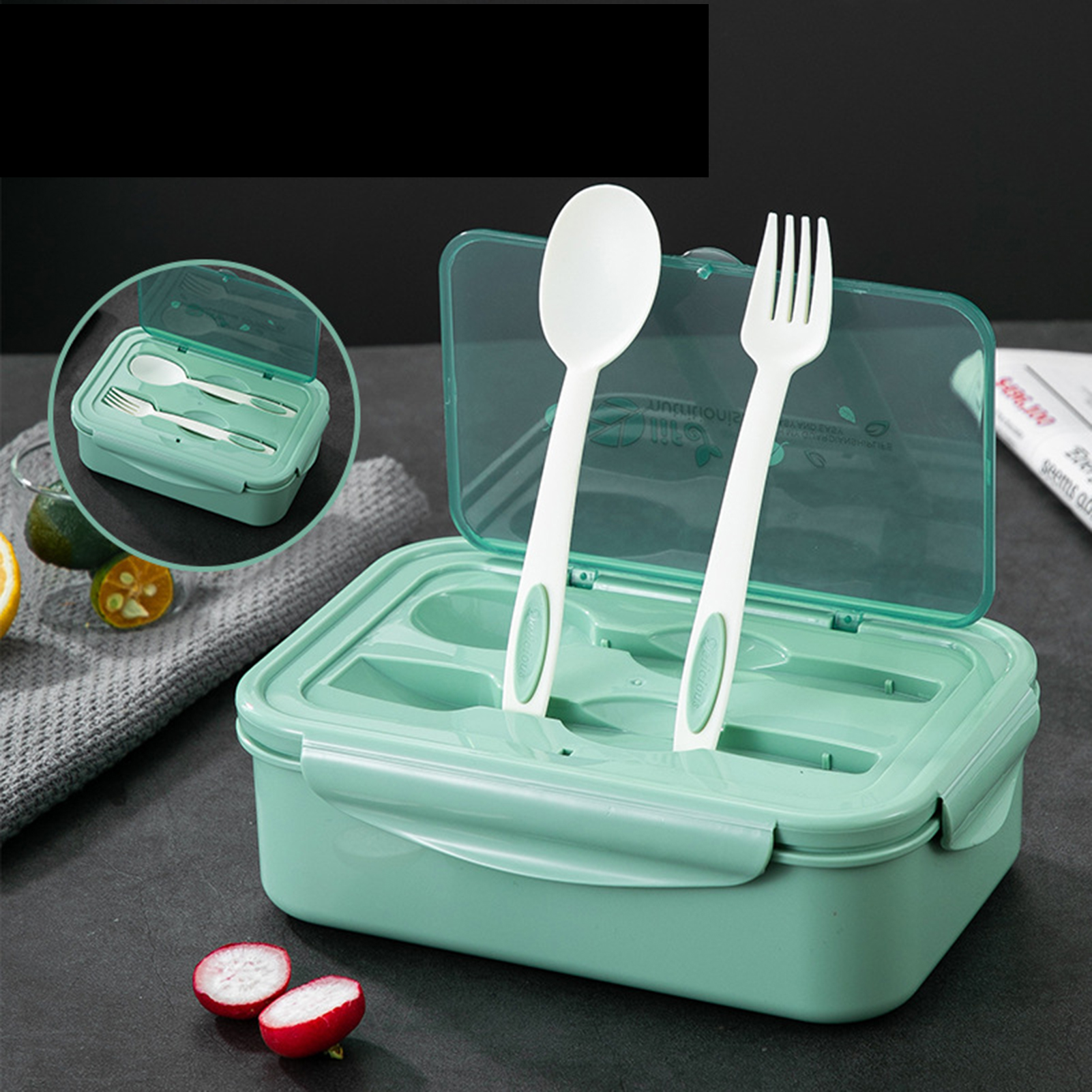Foto 2 pulgar | Venta Internacional-fiambrera De Plástico Apto Para Uso Alimentario Con Cubiertos