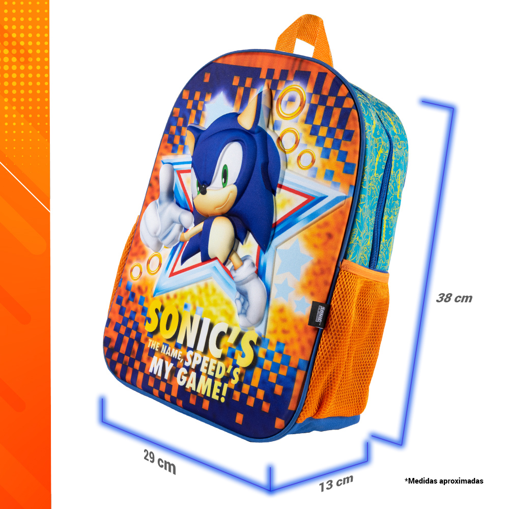 Foto 4 pulgar | Mochila Escolar Ginga Sonic Diseño 3d Step It Up