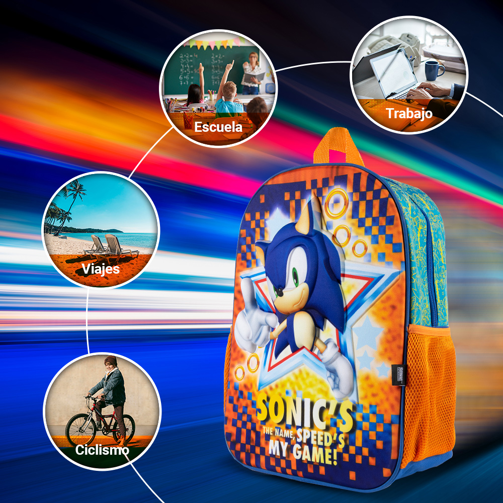 Foto 7 | Mochila Escolar Ginga Sonic Diseño 3d Step It Up