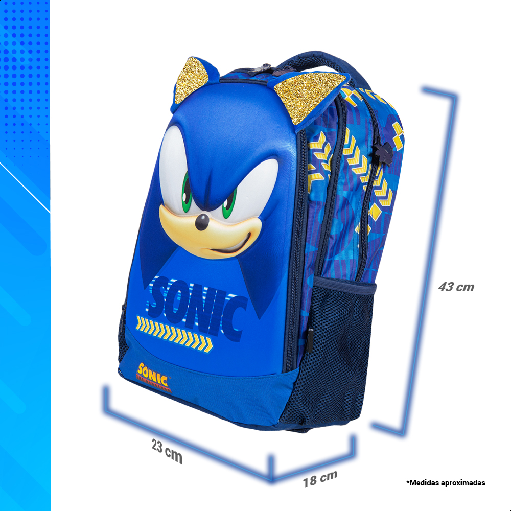 Foto 4 pulgar | Mochila Escolar Ginga Sonic 16 Pulgadas Diseño 3d