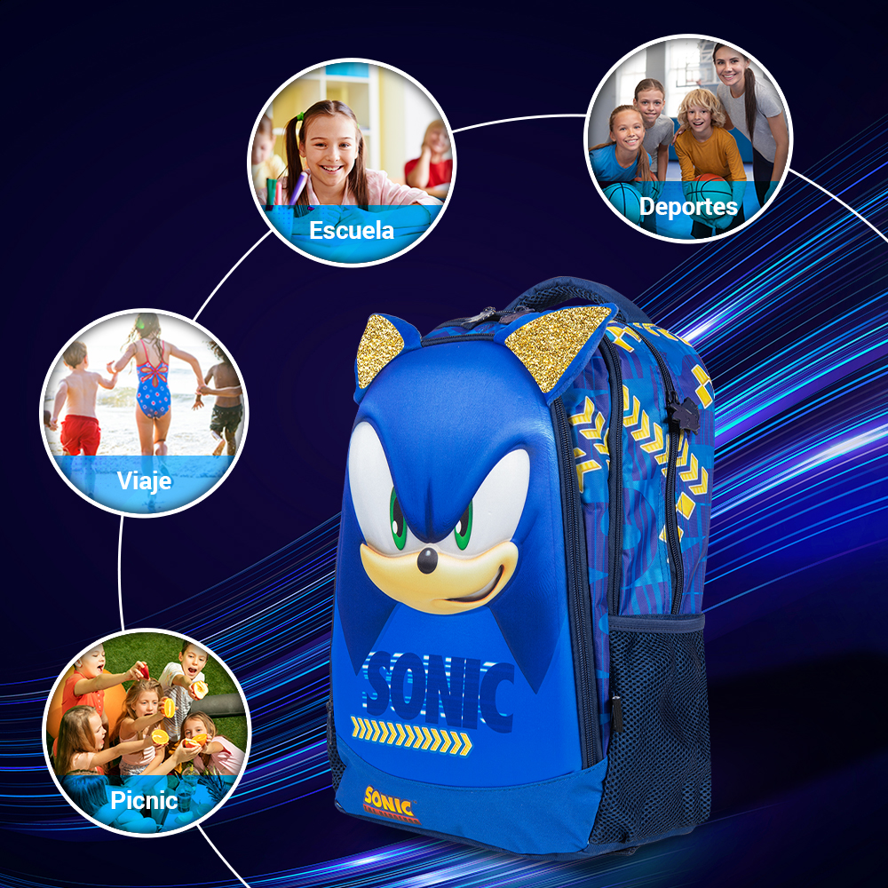 Foto 7 | Mochila Escolar Ginga Sonic 16 Pulgadas Diseño 3d