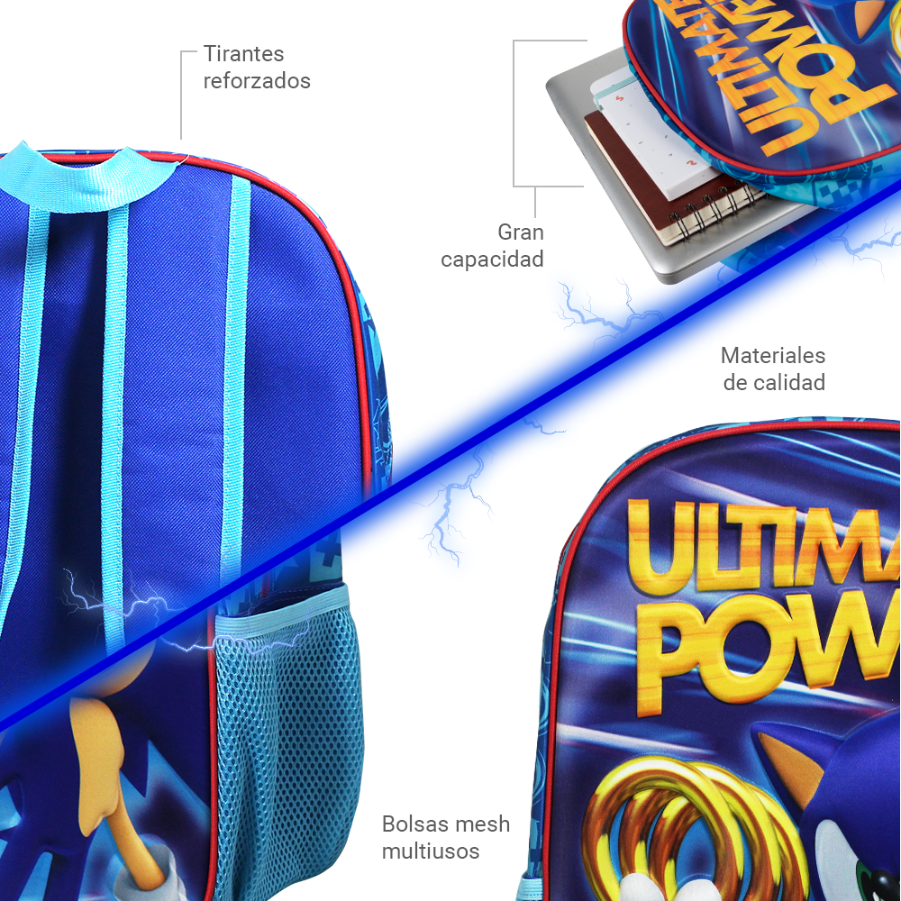 Foto 7 pulgar | Mochila Escolar Ginga Sonic Ultimate Power Diseño 3d