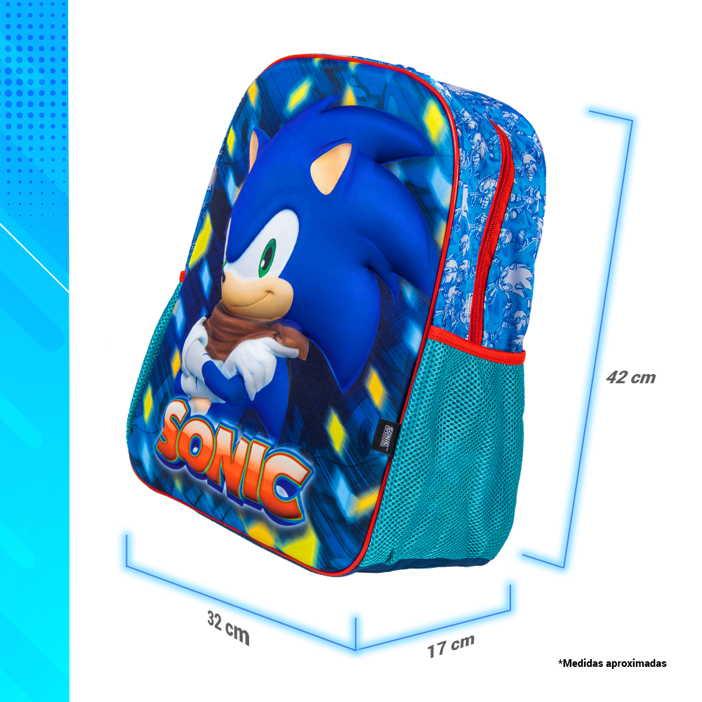 Foto 5 pulgar | Mochila Escolar Ginga Sonic 14 Pulgadas Diseño 3d