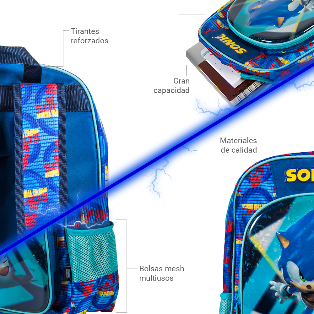 Foto 5 | Mochila Escolar Ginga Sonic Diseño 3d