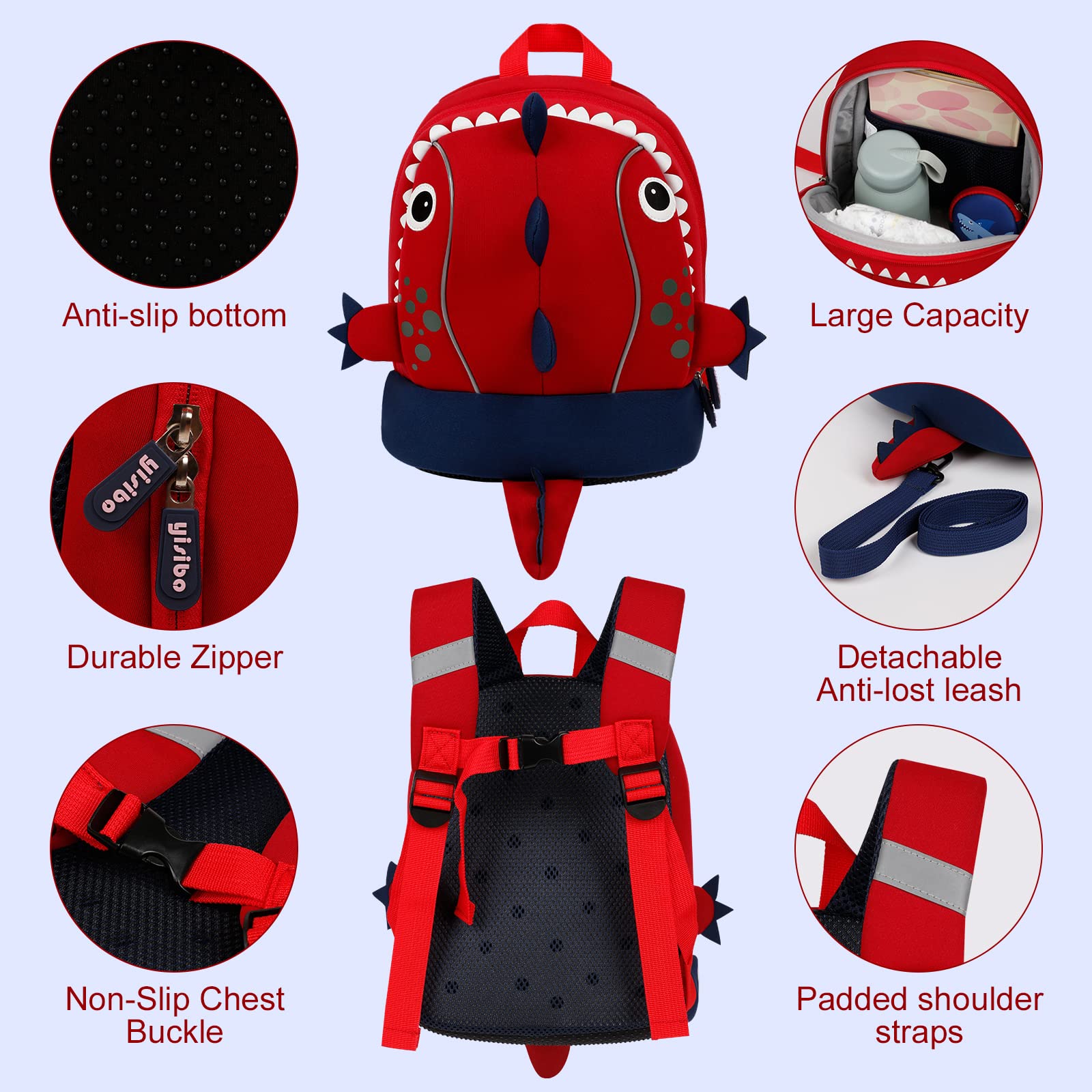 Foto 7 pulgar | Mochila Yisibo Para Niños Con Correa De Seguridad, Antipérdida Para Niños - Venta Internacional.