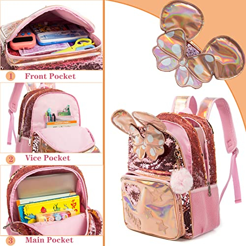 Foto 5 pulgar | Mochila + Lonchera + Lapicera Meetbelify Rosa para Niñas 3 Piezas - Venta Internacional