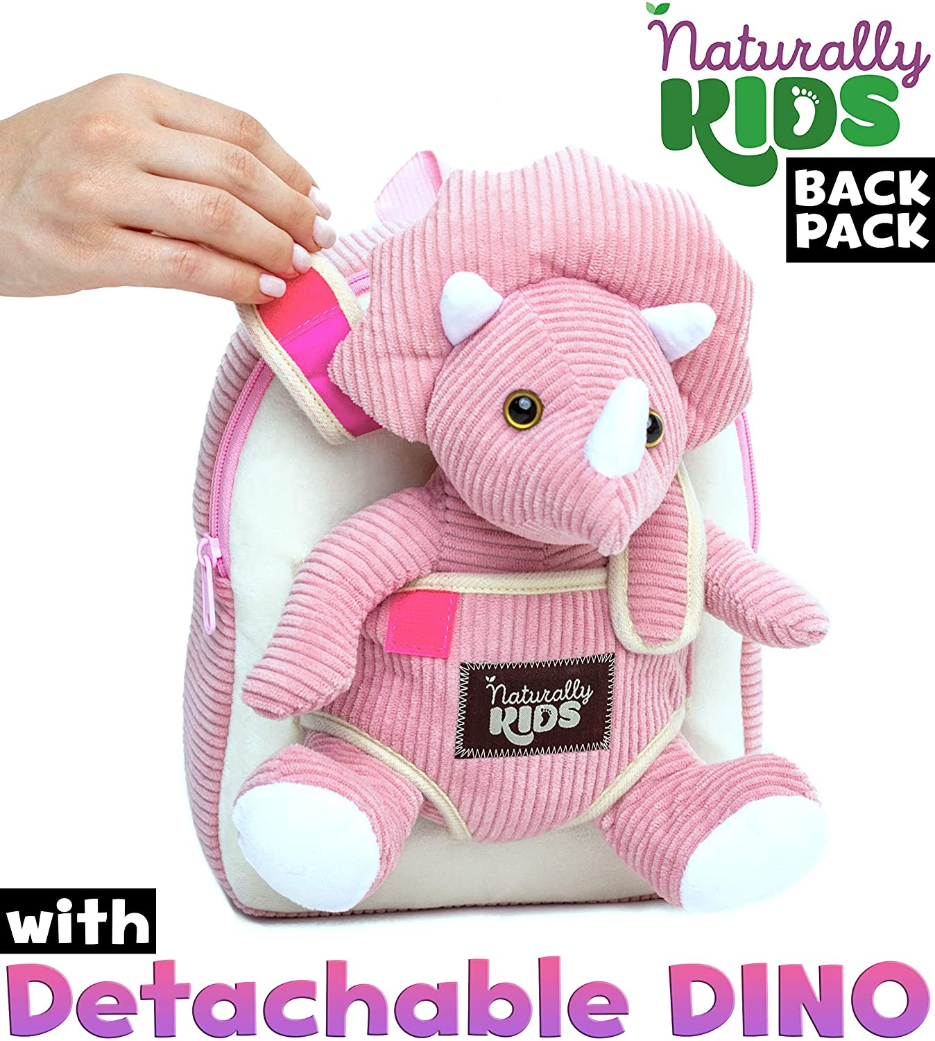 Foto 3 | Mochila de Dinosaurio Naturally KIDS Rosa para Niña - Venta Internacional