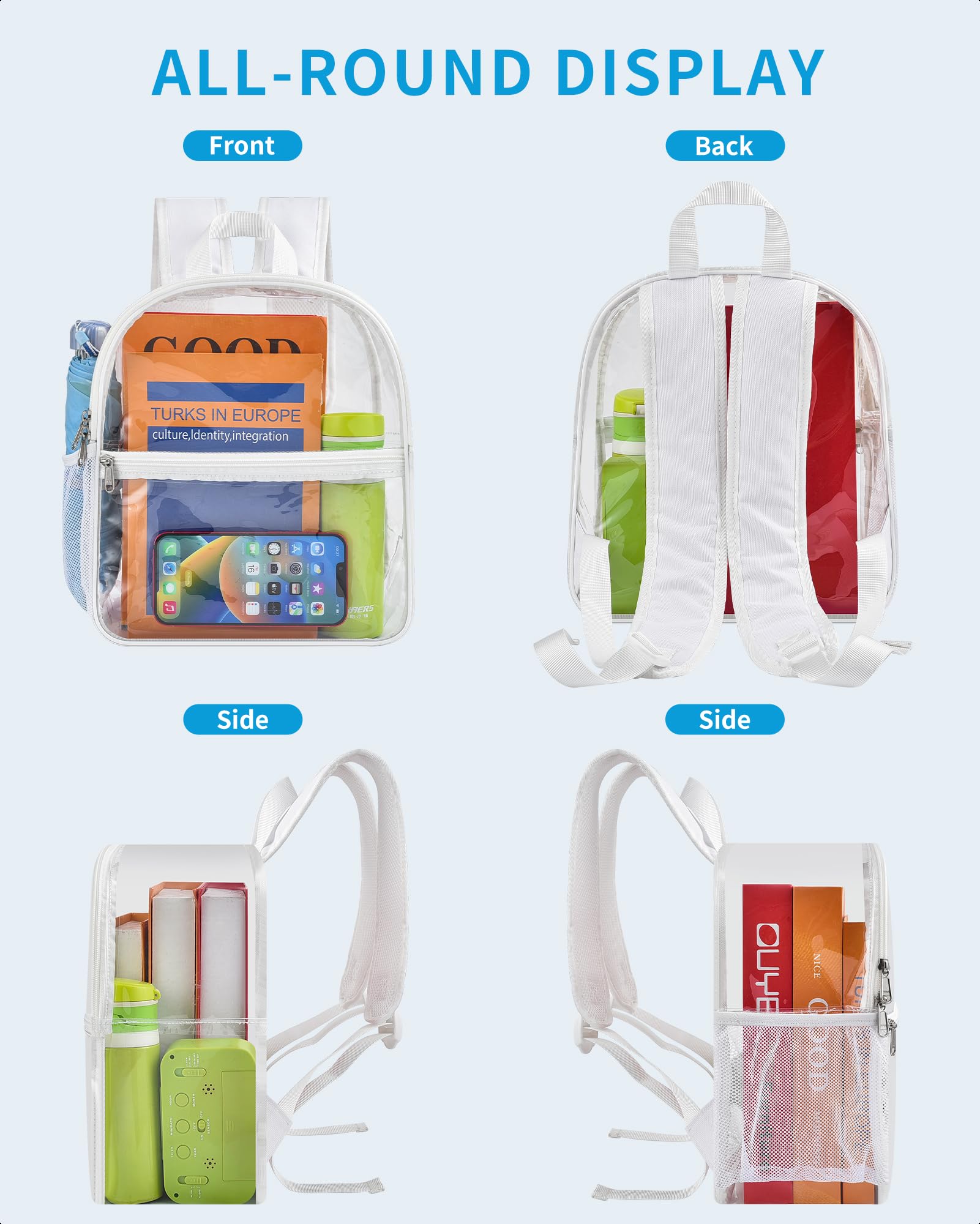 Foto 6 pulgar | Mochila Paxiland Clear Stadium Blanca- Venta Internacional