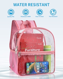 Foto 5 | Mochila Paxiland Clear Stadium Homologada 30 x 30 x 15 cm Rosa - Venta Internacional