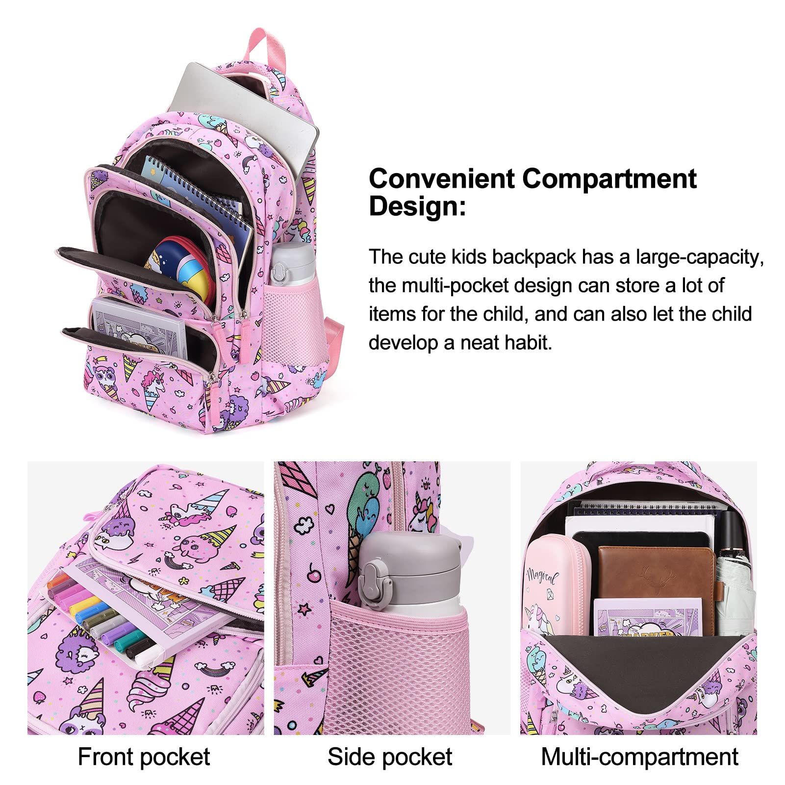 Foto 6 pulgar | Mochila Cluci Kids Unicornio Rosa para Niñas - Venta Internacional