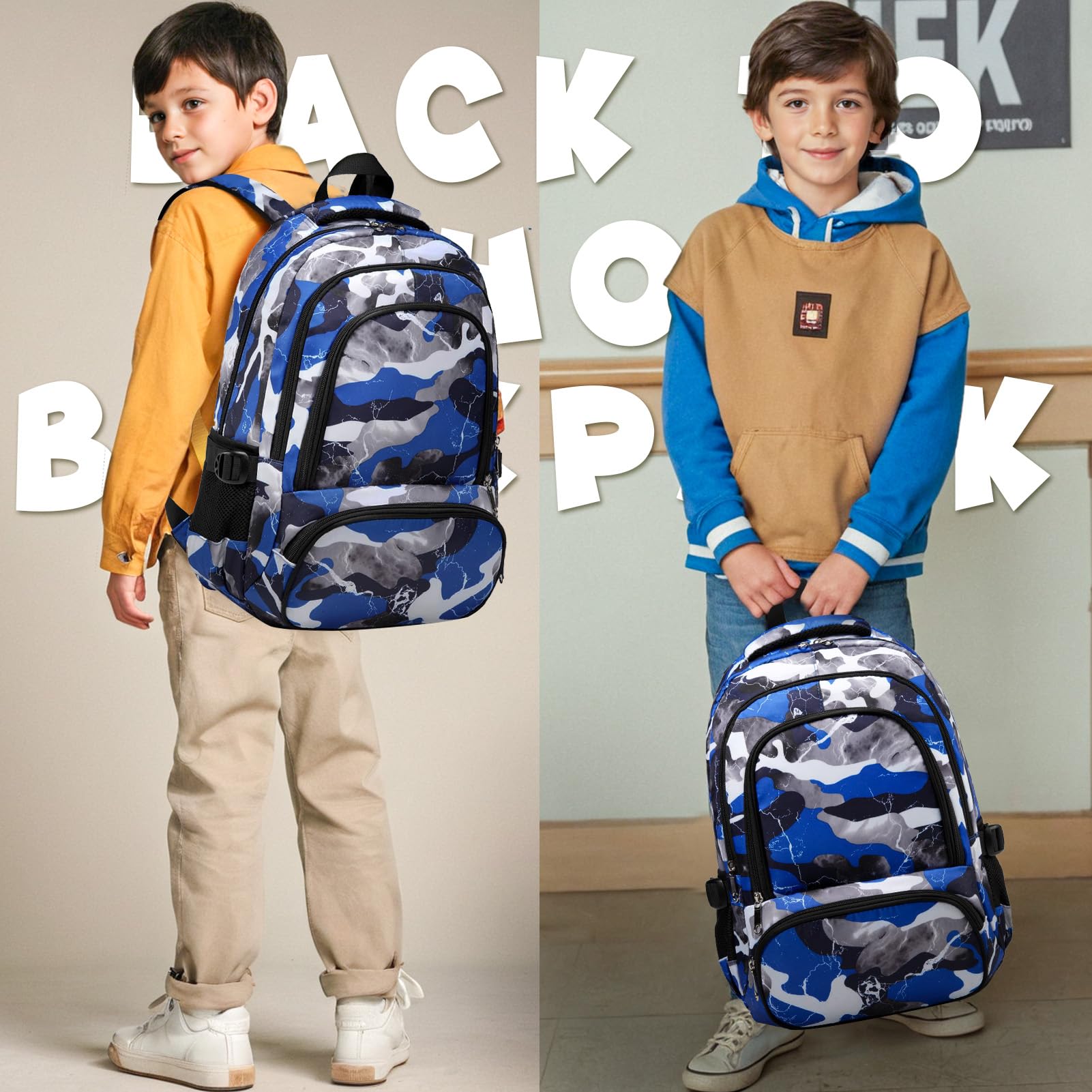 Foto 7 | Mochila Bluefairy Kids para Niños Camuflaje Azul - Venta Internacional