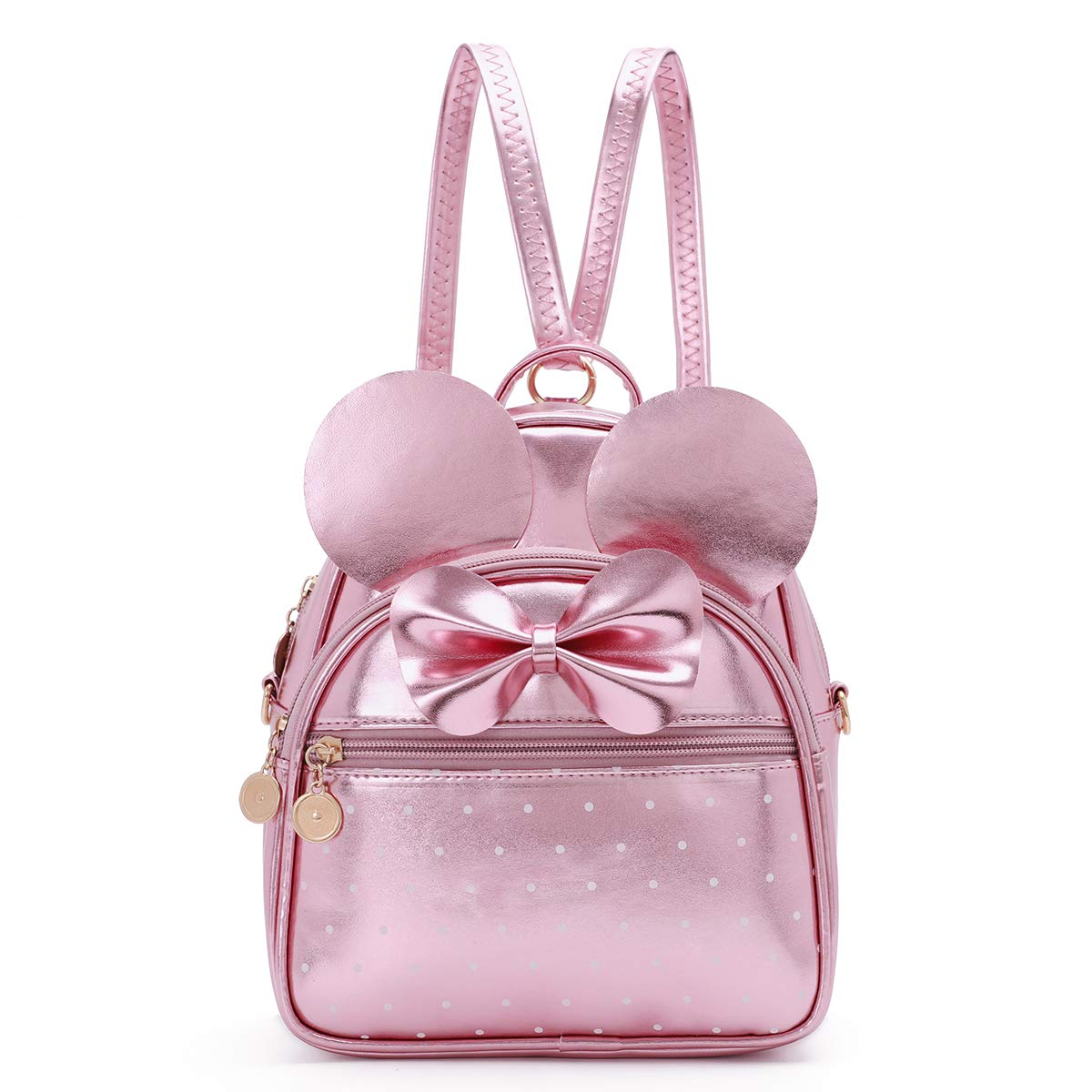 Mochila Pequeña Kl928 De Piel Sintética Con Lunares Y Lazo Para Niñas - Venta Internacional