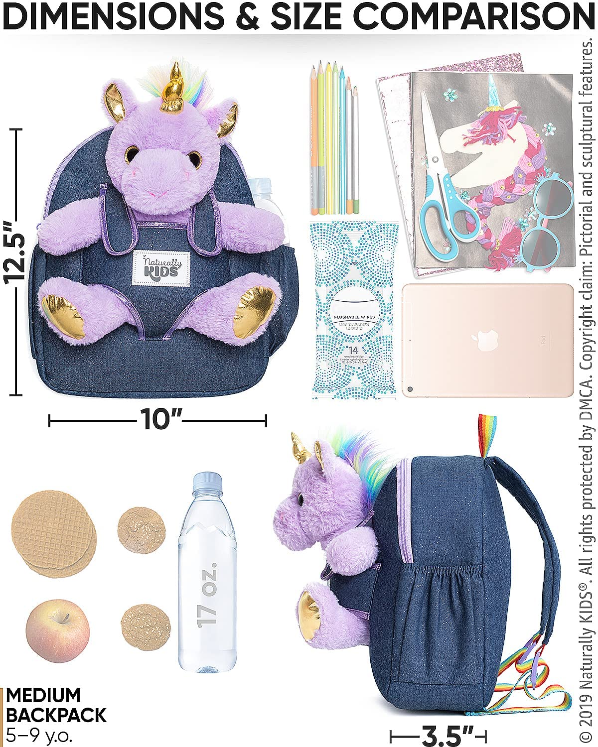 Foto 7 pulgar | Mochila Naturally Kids Unicorn para Niñas - Venta Internacional