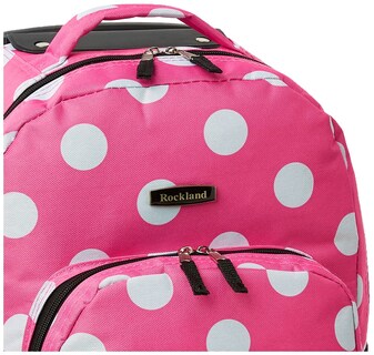 Foto 4 | Mochila Rodante Rockland Pink Dots de 43 cm con Doble Asa - Venta Internacional