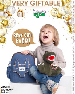 Foto 2 | Mochila Naturally Kids con Diseño de Dinosaurio de Peluche - Venta Internacional