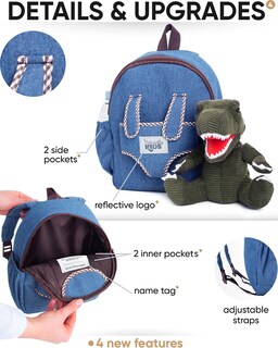 Foto 5 | Mochila Naturally Kids con Diseño de Dinosaurio de Peluche - Venta Internacional