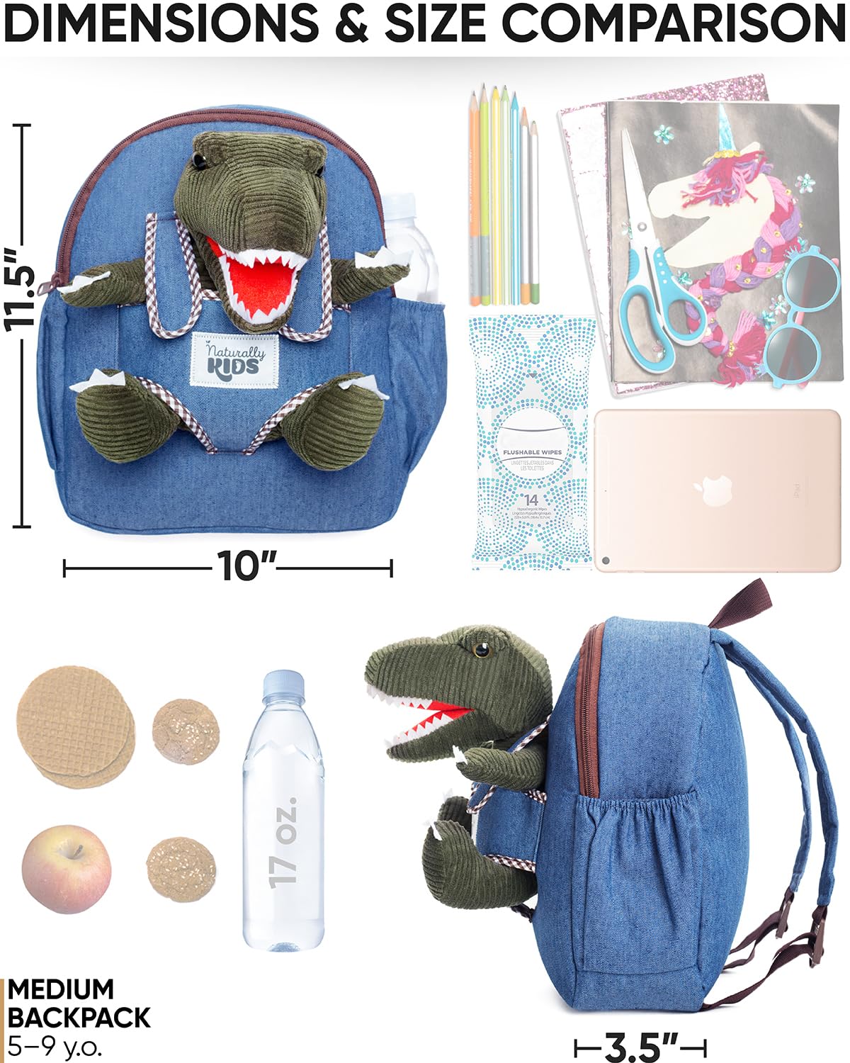 Foto 7 pulgar | Mochila Naturally Kids con Diseño de Dinosaurio de Peluche - Venta Internacional