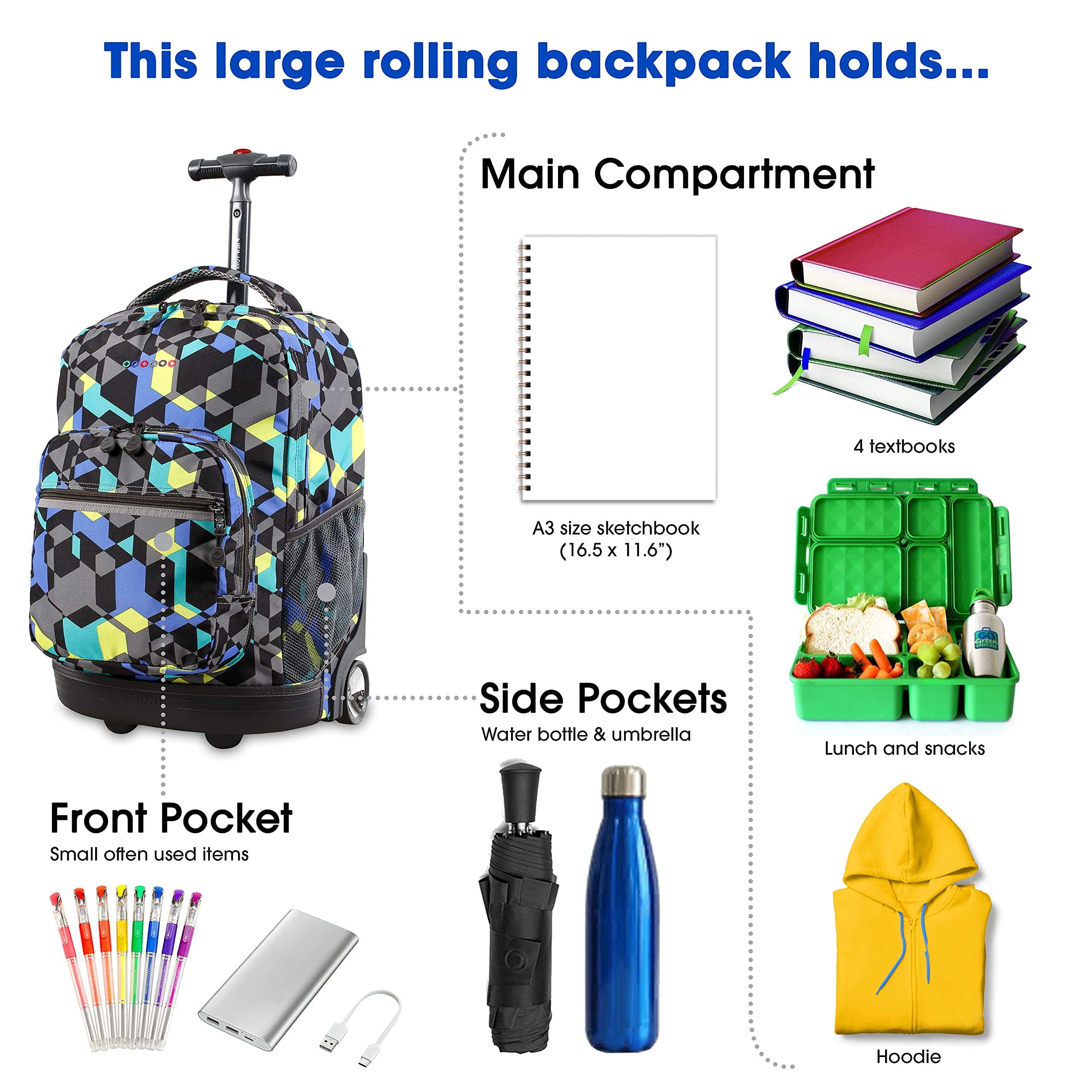 Foto 4 pulgar | Mochila Rolling J World New York Sunrise Kids de 18 Litros con Ruedas - Venta Internacional