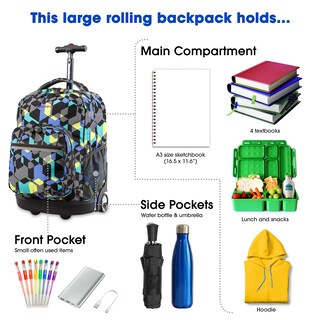 Foto 3 | Mochila Rolling J World New York Sunrise Kids de 18 Litros con Ruedas - Venta Internacional
