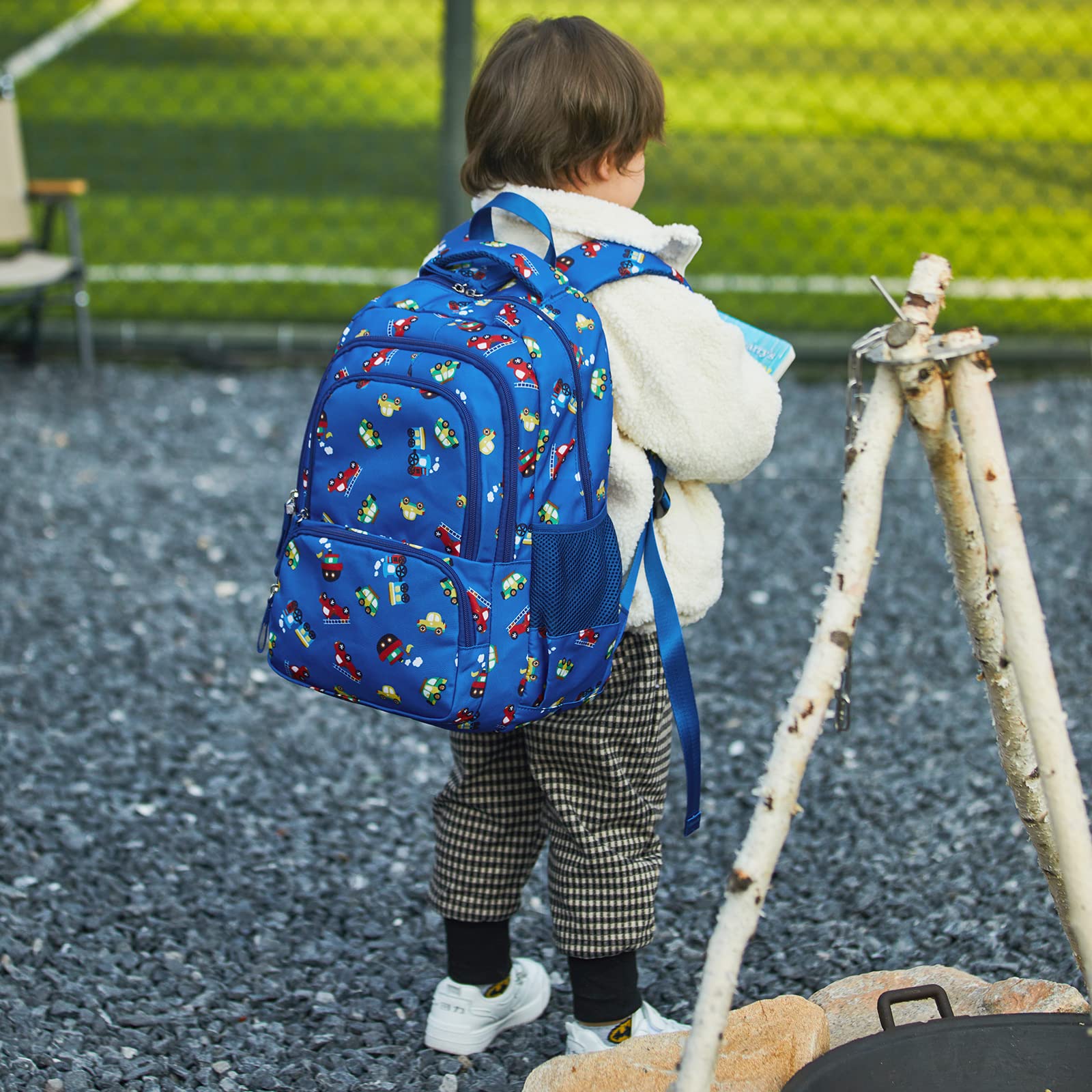 Foto 3 pulgar | Mochila Cluci Kids Blue Car Para Niños Y Niñas - Venta Internacional