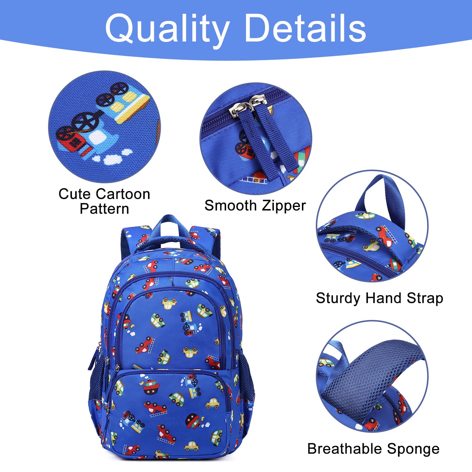 Foto 4 pulgar | Mochila Cluci Kids Blue Car Para Niños Y Niñas - Venta Internacional