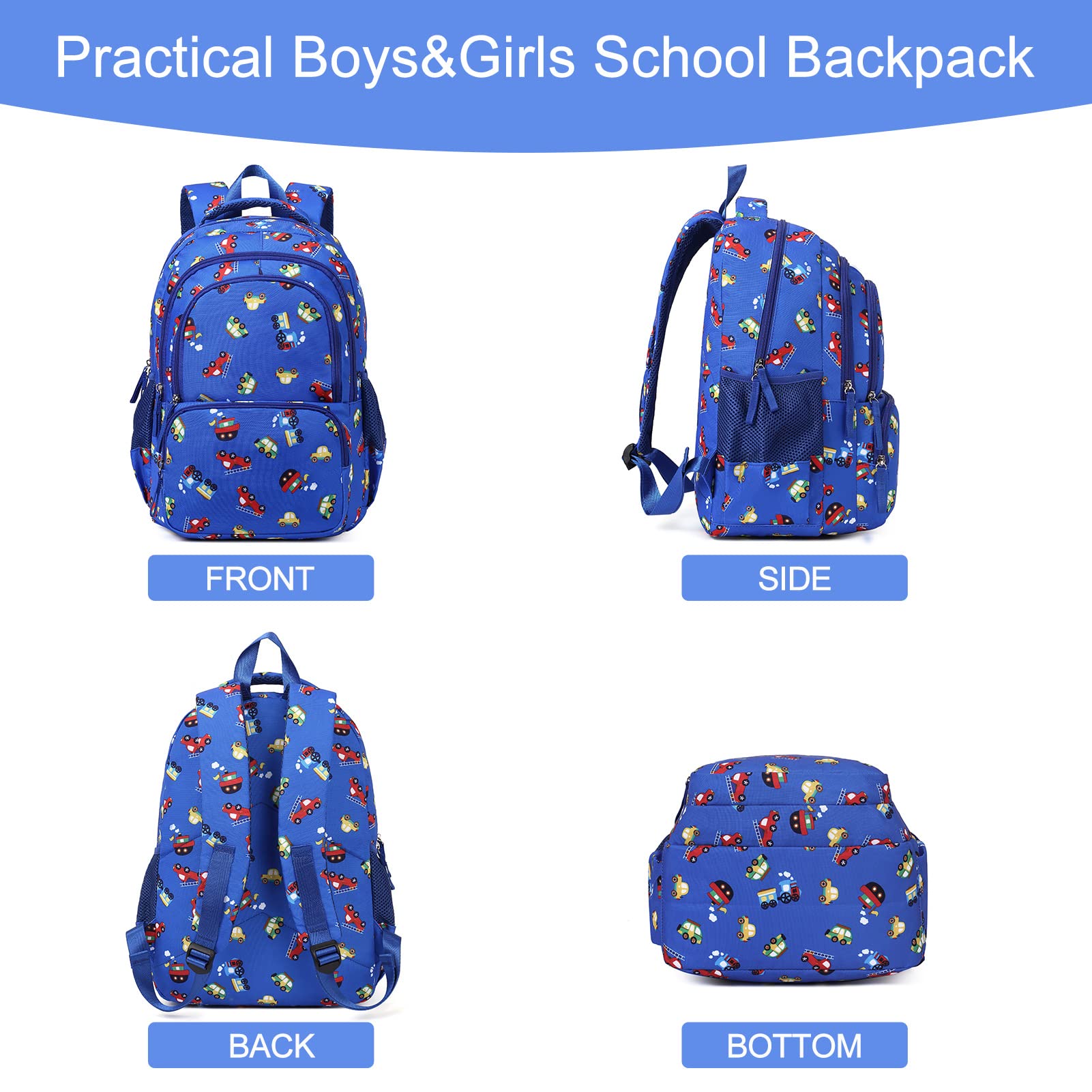 Foto 7 pulgar | Mochila Cluci Kids Blue Car Para Niños Y Niñas - Venta Internacional